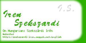 iren szekszardi business card