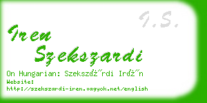 iren szekszardi business card